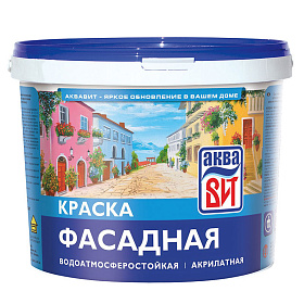 Краска ВАК-25 фасадная супербелая, АкваВИТ 20 кг (ведро)