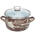 Кастрюля эмал.  3л сфера Шейк коричнево-белый 1-2430111