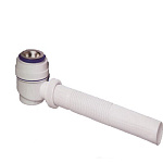 Сифон для душевого поддона с нерж. чашкой D70 и гибкой трубой D40 (06861)