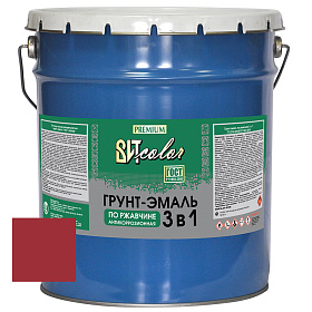 Грунт-эмаль по ржавчине 3 в 1 вишня ВИТ color 20 кг.