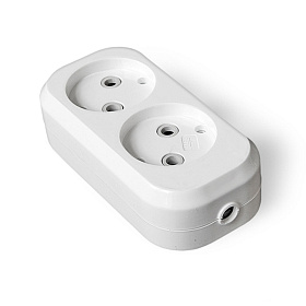 Колодка розеточная 2гн. б/з TANGO АБС-пластик