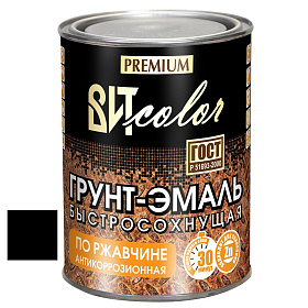 Грунт-эмаль быстросохнущая универсальная черная RAL 9005 ВИТ color/ВИТ колор  0,8 кг.