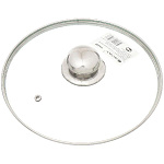 Крышка для посуды стеклянная 22см Danika, металл. обод, кнопка металл. НА235