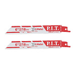 Полотно для сабельной пилы по металлу P.I.T. DRUA 2шт, 150мм, 18 TPI, бим D6A+M2 (ARSB-0618C)