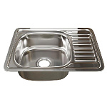 Мойка д/кухни врезная MIXLIN толщина 0,6 d-65х50 левая, вып. 3 1/2 с сиф. (глуб. 16см)