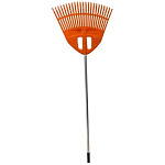Грабли веерные пластмассовые 23 зуба Гардения оранж. 500мм с алюминиевым черенком