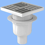 Трап РР 50 (120х120) вертик. спуск, регулируемая решетка нерж. (ТА5714)