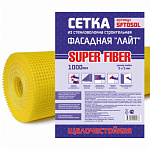 Сетка фасадная SuperFiber (145гр/1м2), 100см х 50м, ячейка 5х5 желтая