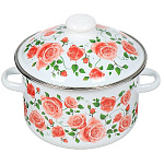 Кастрюля эмал.  4л Роза плетистая 3МD201М индукция