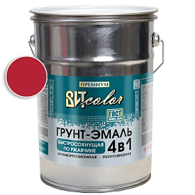 Грунт-эмаль  по ржавчине красная быстросохнущая ВИТ color/ВИТ колор  4 кг.