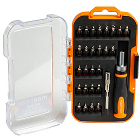 Набор бит для точных работ с рукояткой MAXPILER MXTP-28-SET (28 шт, адаптер, кейс)