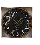 Часы настенные, 30х30х4.5 см, тихий ход, кругл, пластик, чер, Черный мрамор, Y4-5202