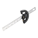 Линейка из нержавеющей стали с транспортиром P.I.T. ADVANCE HSQR05-0300 (300мм, магнит)