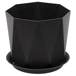 Горшок для цветов 2,6л Призма 17,5см графит с поддоном М3138