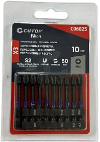 Торсионные биты CUTOP Laser print PH 2х50мм (10 шт в упак)