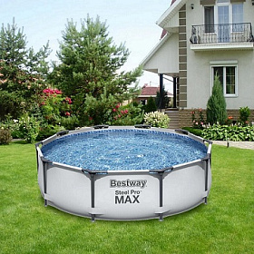 Бассейн каркасный Bestway, 305х76 см, Steel Pro Max, 56408, ф-насос, 4678 л