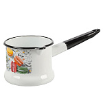 Ковш эмал. 1л. индукция Цветное печенье 90104-072/4 белый