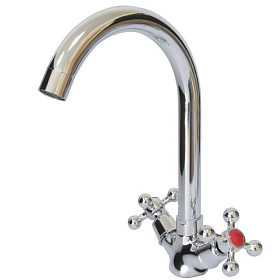 Смеситель д/кухни 1/2 кер. Казань КС 51 51078 метализ. мах, унив. крепление, б/подводки