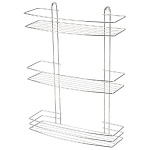Полка настенная трехъярусная Lecco 47х35х13см хром