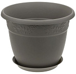 Кашпо Рябина D220мм 3,6л с поддоном французский серый М3055