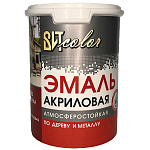 Эмаль акриловая полуглянцевая универсальная черная RAL 9005 ВИТ color   1кг.