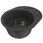 Мойка ML-GMS08 СТАНДАРТ 570х460х170мм овальная с крылом, черный (308)