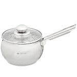 Ковш нерж. 1,9л. крышка стекло, метал. ручка, индукция Daniks SD-16S Классика