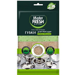 Губки д/посуды Master FRESH ECO LINE из АГАВЫ XXL-размер крупнопористый поролон, 2шт