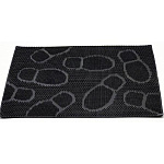 Коврик грязезащитный, 40х60 см, прямоугольный, ПВХ, латексная пропитка, черный, Следы, 92019
