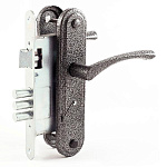 замок Врезной с ручкой на планке ЗВ 9 ОМЕГА серебро, сувальдный, 3 цилиндр.ригеля, 3 ключа