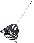 Грабли веерные пластмассовые 23 зуба "Floks" чёрные 500мм с алюминиевым черенком