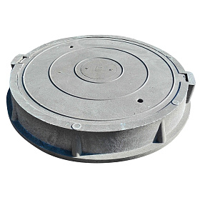 Люк канализационный полимер.песчан., тип "С" серый (прочность 6т)