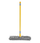 Швабра микрофибра, 125х40 см, серая, телескопическая ручка, двусторонняя, лапша, Мультипласт, Мамонт