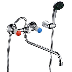 Смеситель д/ванны и умывальника 1/2 кер Казань КС-95 95012 пласт. мах., рус. эксц.