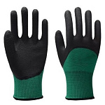 Перчатки черно-зеленые  с пропиткой  L-310
