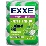 Крем-мыло EXXE 1+1 "Зеленый чай" 4шт*90г (ЗЕЛЕНОЕ) полосатое ЭКОПАК