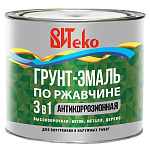 Грунт-эмаль по ржавчине 3 в 1 красная ВИТЕКО  2,6 кг.
