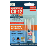 Клей COSMO CA12 СУПЕР - гель секундный, тюбик 3гр 