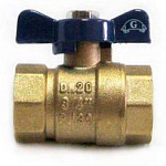 Кран шаровый 3/4" ГГ бабочка