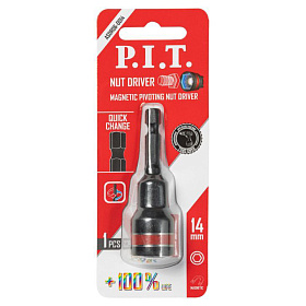 Бита ударная с торцевой головкой магнитная P.I.T. 65x14 мм, IMPACT, торсионная зона (ASDR06-0014)
