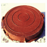 Люк канализационный полимер.песчан., тип "Л" красный (прочность 3т)