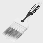 Кисть плоская Black White универсальная 75х15мм, PREMIUM серебристая щетина, 2К  ручка 