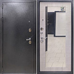 Дверь метал. 860х2050х92мм. левая ВИТЯЗЬ ПАРАЛЛЕЛЬ зеркало (антик серебро/дуб галифакос №1.1)