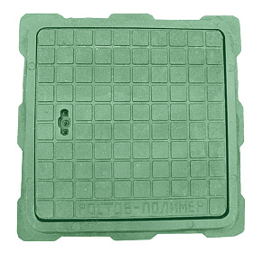 Люк канализационный квадрат. 46х46 садовый, зеленый (прочн. 0,7т)