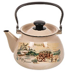 Чайник эмал, 3 л. ручка металлическая, Травы Прованса, пудра, 42115-123/6-У4