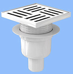 Трап РР 50 (100х100) вертик. спуск, регулируемая решетка пласт. (ТА5704)