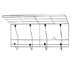 Вешалка настенная 4 крючка, 47х9х25 см, металл, тнп-11.1, оцинкованная