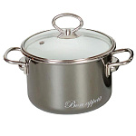 Кастрюля эмал.  3 л Bon appetit мокр. асфальт 8SВ205S