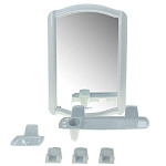 Набор д/ванной комнаты "Беросси 46" белый мрамор (зеркало 352х520 фигурное, 7 пр.) НВ04604