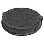 Люк канализационный полимер.песчан., тип "С" черный (прочность 6т)